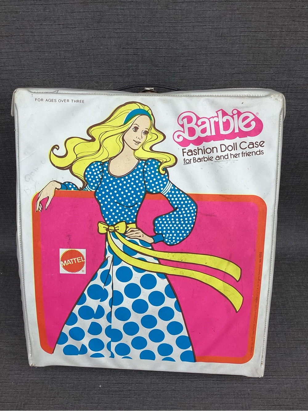 Barbie Fashion Doll Case - White & Pink Graphic Carry Case by Barbie 1975🩷
